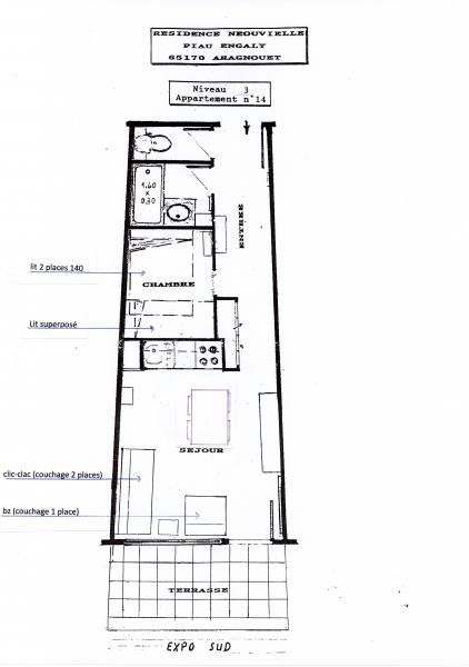 foto 11 Affitto tra privati Piau Engaly appartement Midi Pirenei (Midi-Pyrnes) Alti pirenei (Hautes-Pyrnes) Pianta casa vacanze